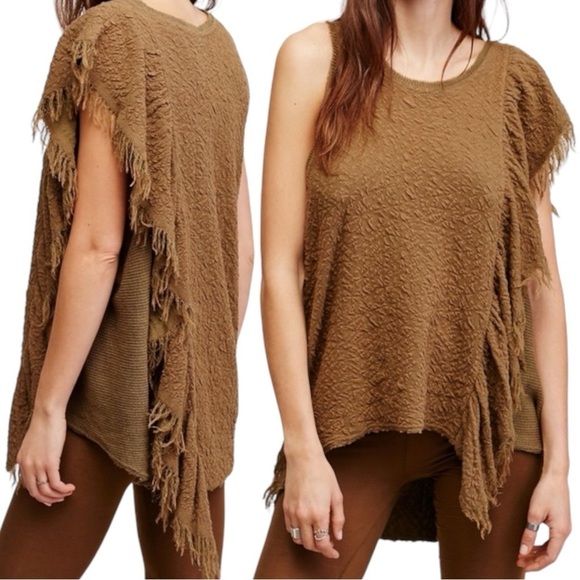 Y2K Free People Subversive Army Green Grunge Tunic Small Forest Fairy Fringe - Picture 3 of 14